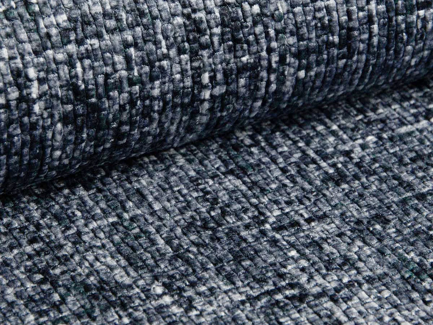 Lit rembourré avec rangement 180 x 222 - en Chenille - marin - HANALE