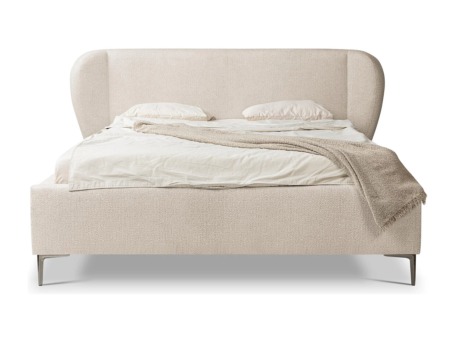Lit rembourré avec rangement 228 x 224 - en Chenille - gris foncé - MAKANA