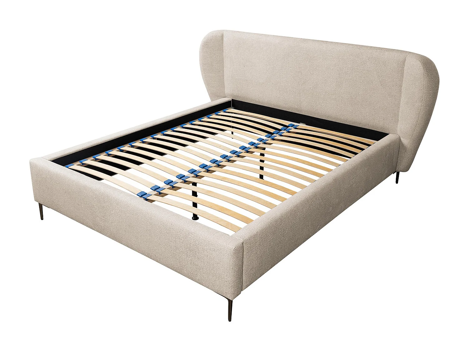 Lit rembourré avec rangement 228 x 224 - en Chenille - gris foncé - MAKANA