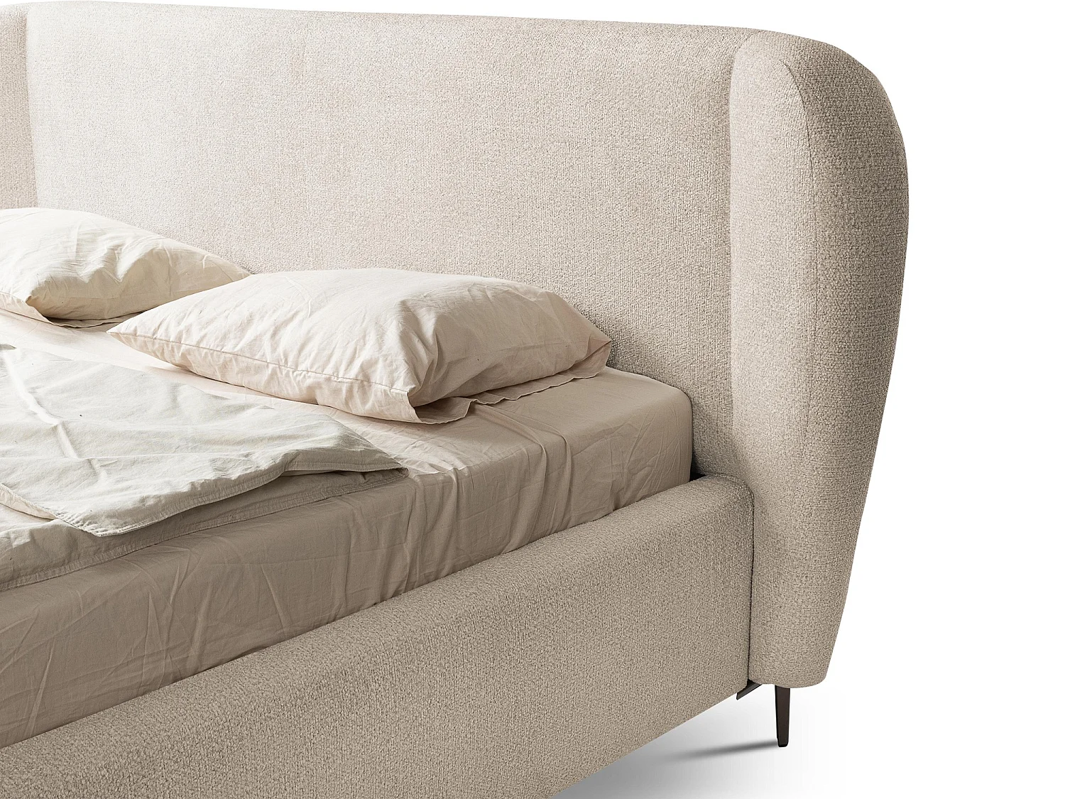 Lit rembourré avec rangement 228 x 224 - en Chenille - gris foncé - MAKANA
