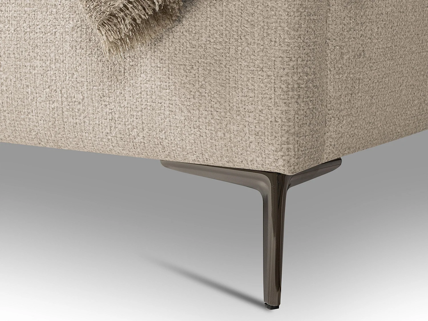 Lit rembourré avec rangement 228 x 224 - en Chenille - gris foncé - MAKANA