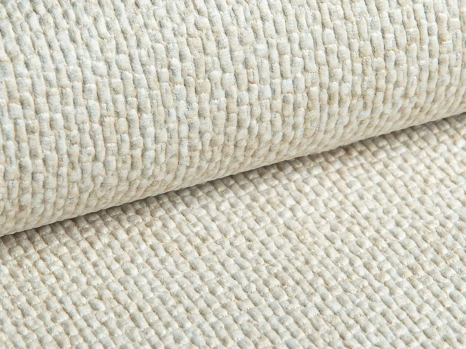 Lit rembourré avec rangement 200 x 222 - en Chenille - beige - HANALE