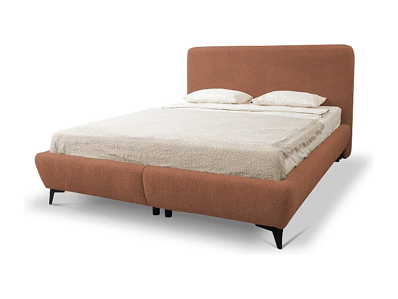 Bed met opbergruimte - 197 x 223 van Terracotta Bouclé - MAKAPU