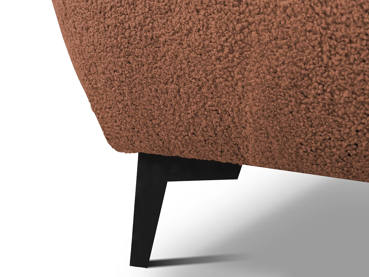 Lit rembourré avec rangement 197 x 223 - en Bouclé - terre cuite - MAKAPU