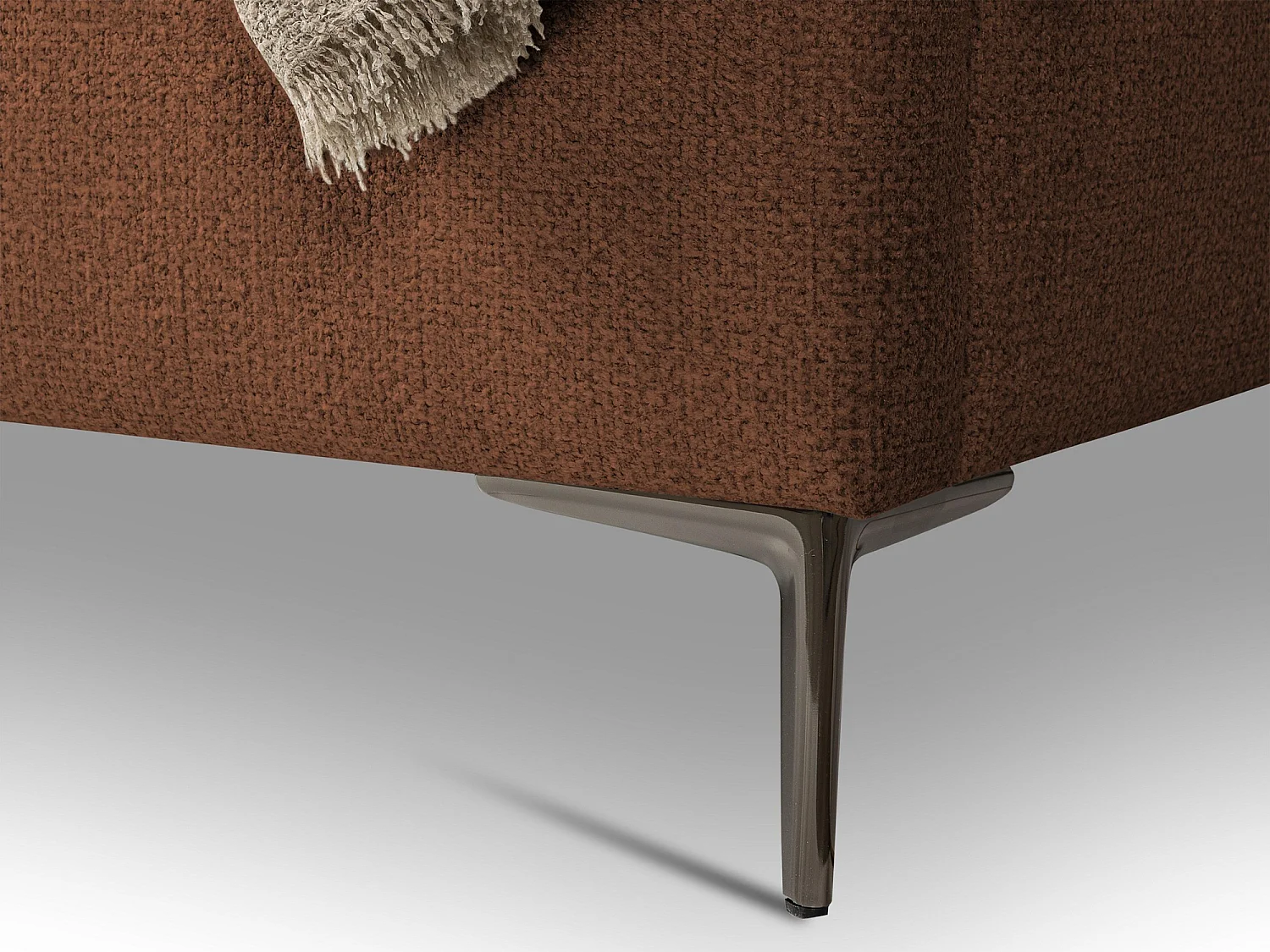 Lit rembourré avec rangement 228 x 224 - en Chenille - terre cuite - MAKANA