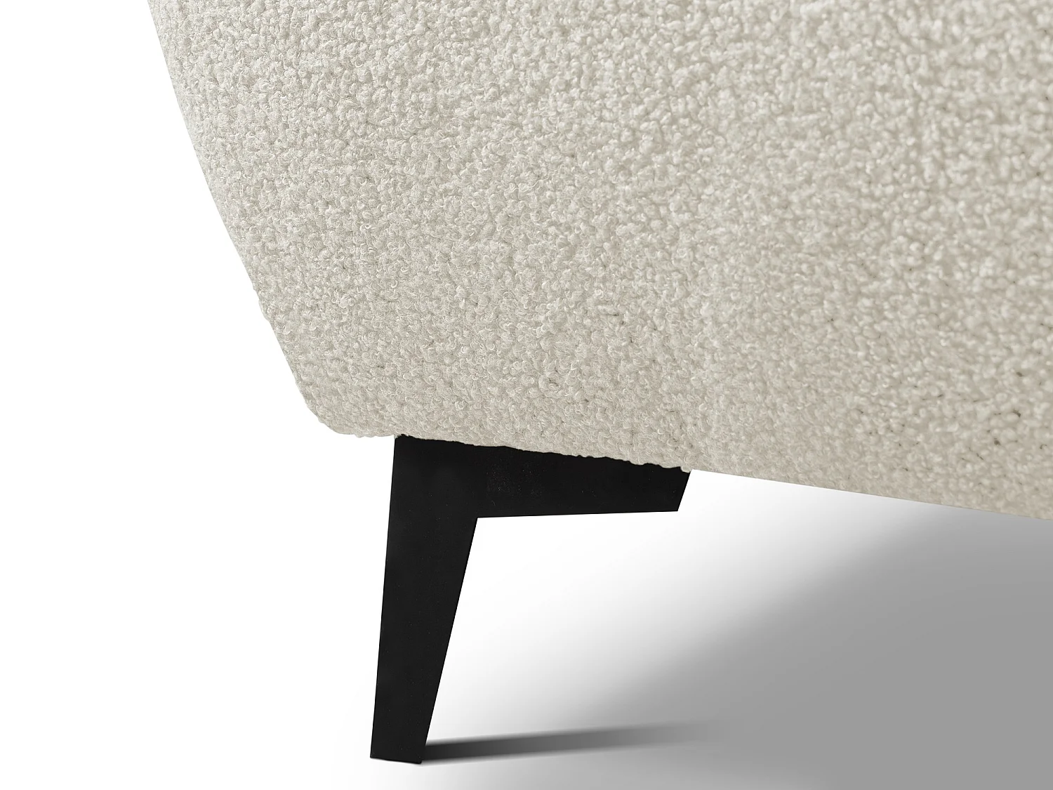 Lit rembourré avec rangement 197 x 223 - en Bouclé - beige clair - MAKAPU