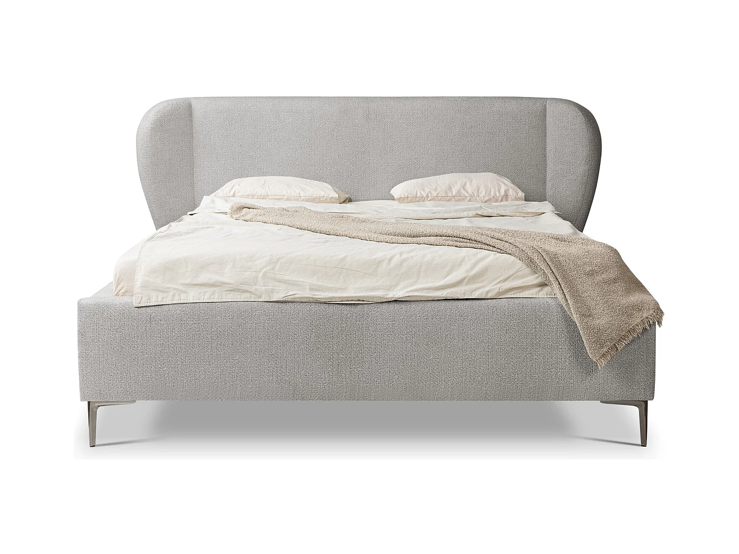 Lit rembourré avec rangement 248 x 224 - en Chenille - bouteille verte - MAKANA