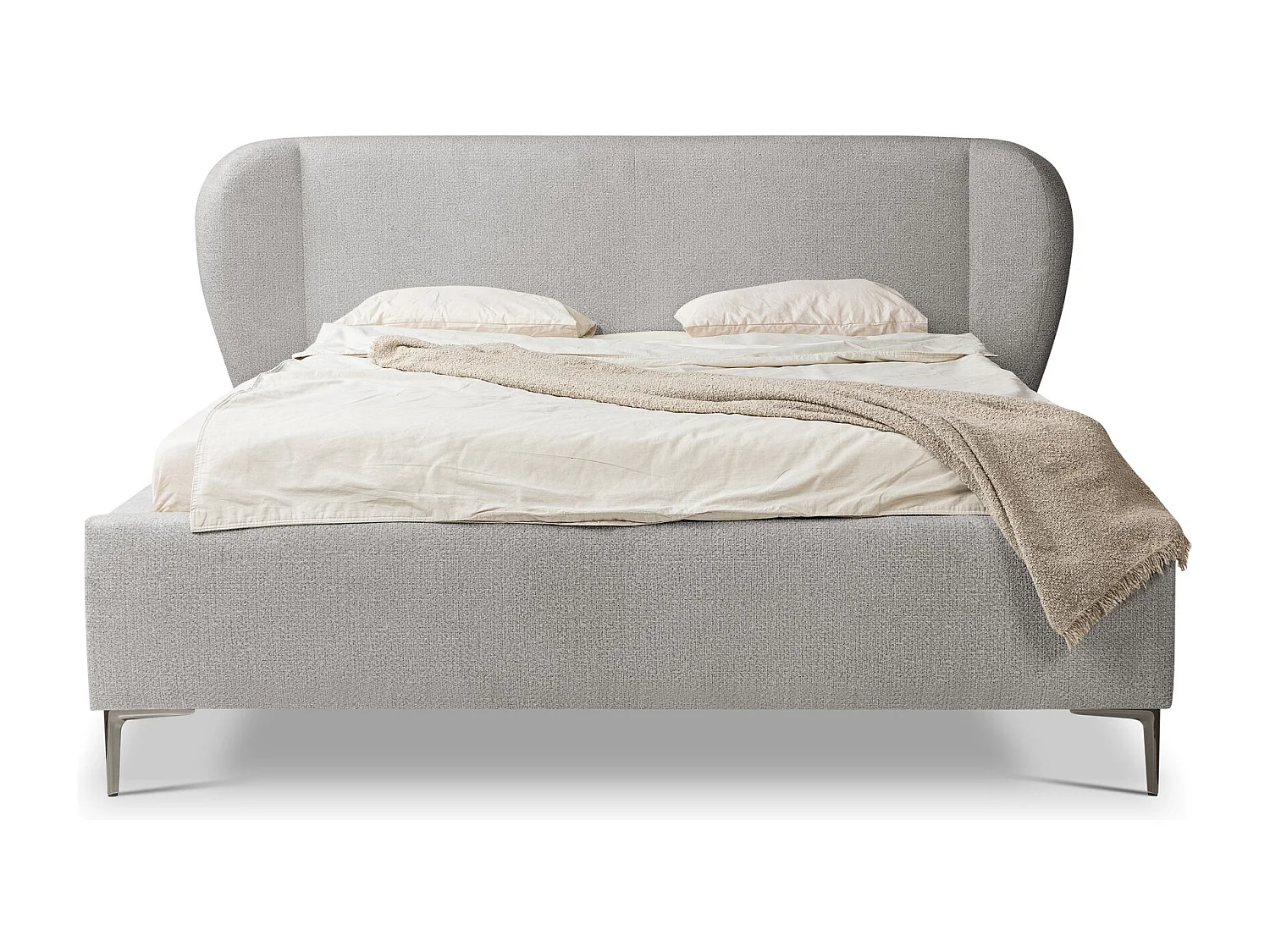 Lit rembourré avec rangement 248 x 224 - en Chenille - bouteille verte - MAKANA