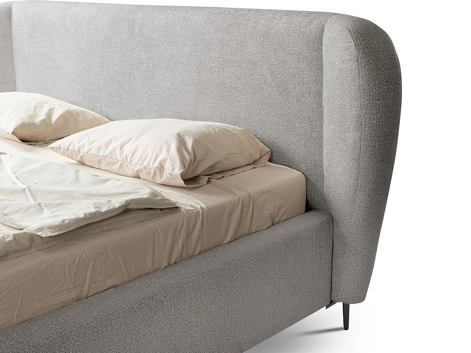 Lit rembourré avec rangement 248 x 224 - en Chenille - bouteille verte - MAKANA