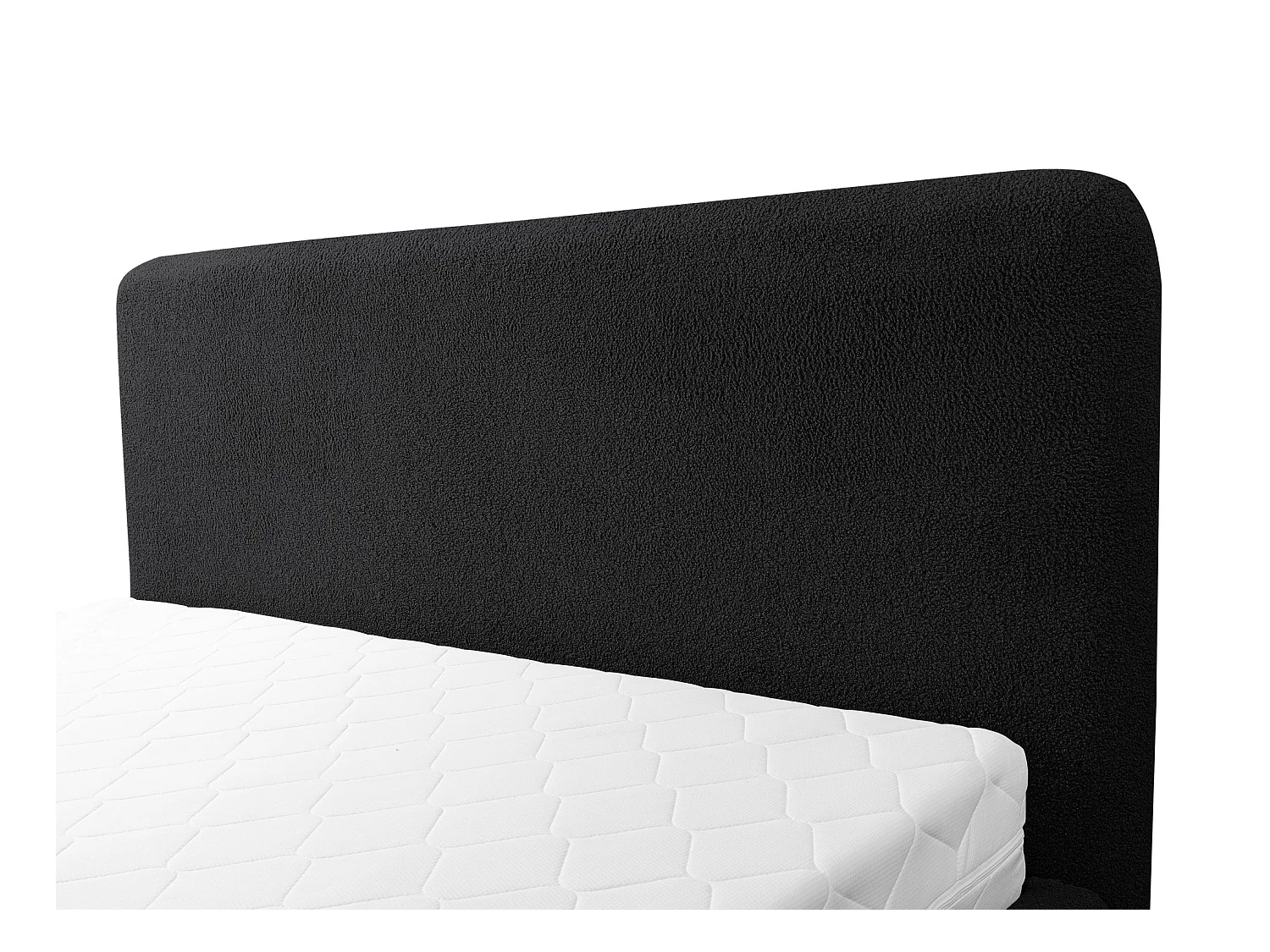 Lit rembourré avec rangement 157 x 223 - en Bouclé - noir - MAKAPU