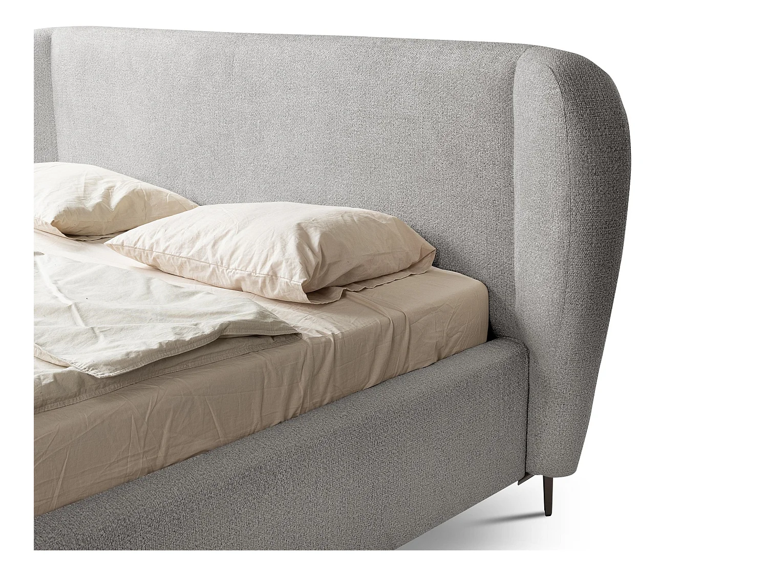 Lit rembourré avec rangement 208 x 224 - en Chenille - bouteille verte - MAKANA