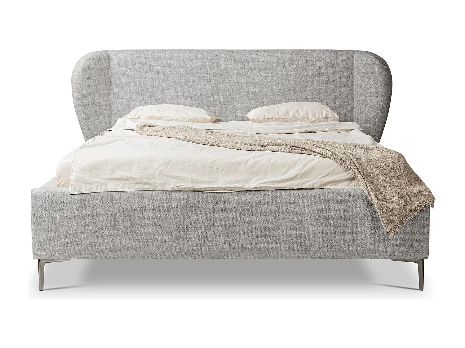 Lit rembourré avec rangement 208 x 224 - en Chenille - bouteille verte - MAKANA