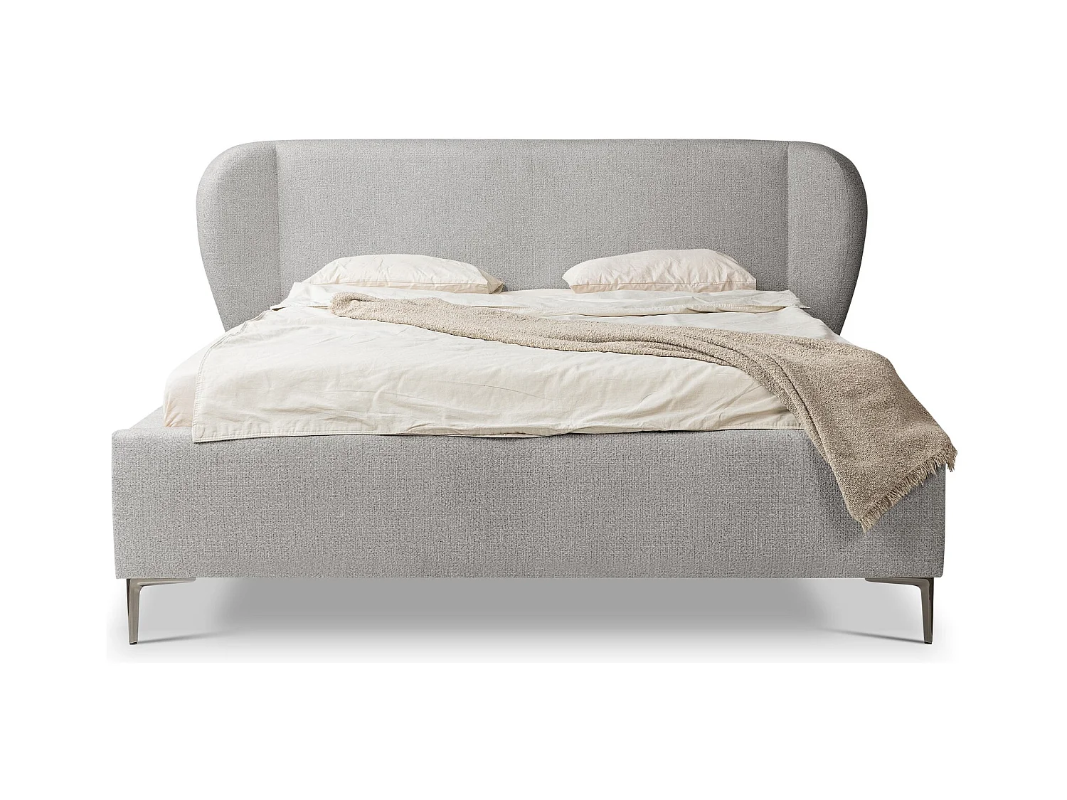 Lit rembourré avec rangement 228 x 224 - en Chenille - bouteille verte - MAKANA