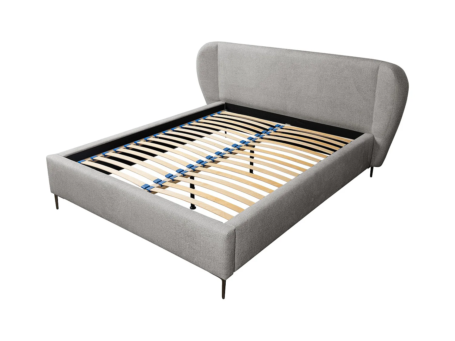 Lit rembourré avec rangement 228 x 224 - en Chenille - bouteille verte - MAKANA