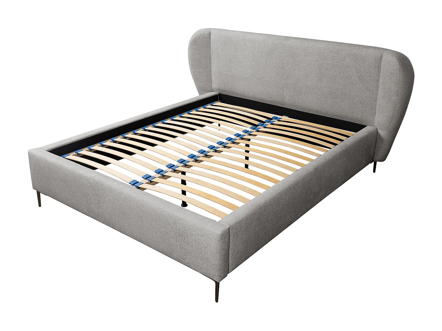 Lit rembourré avec rangement 228 x 224 - en Chenille - bouteille verte - MAKANA