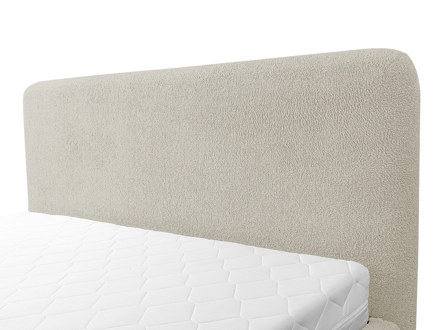 Lit rembourré avec rangement 157 x 223 - en Bouclé - beige foncé - MAKAPU