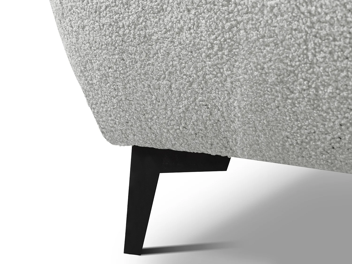 Lit rembourré avec rangement 197 x 223 - en Bouclé - gris clair - MAKAPU