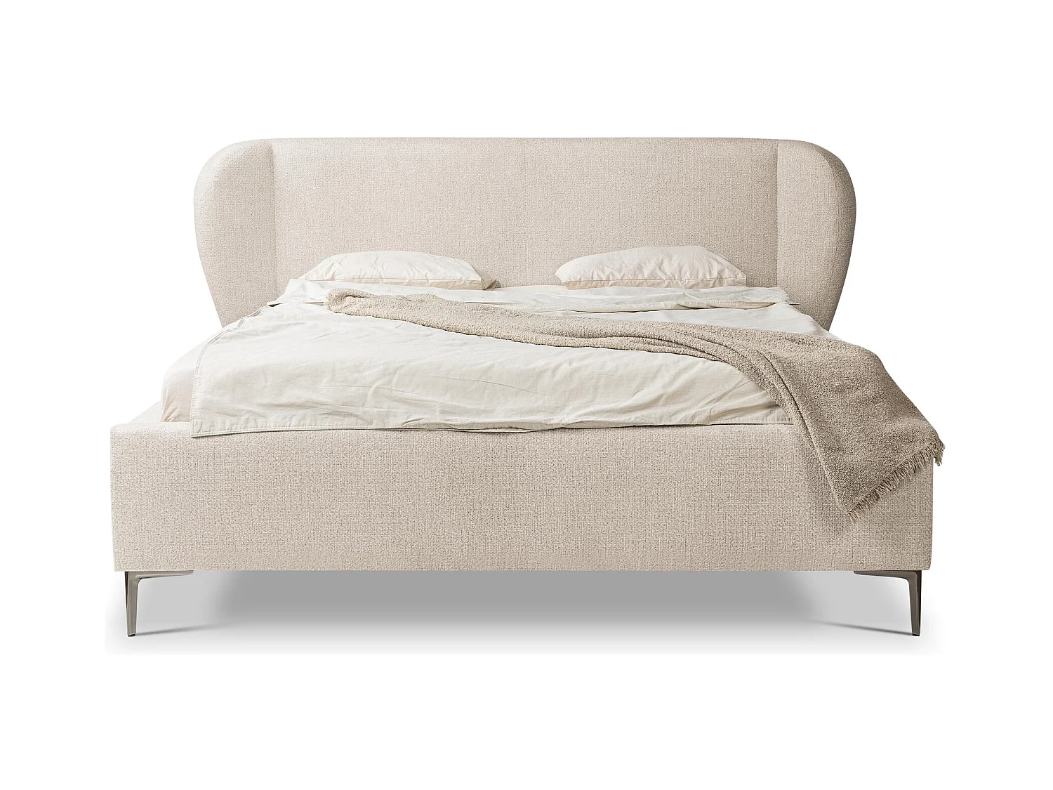 Polsterbed mit Stauraum - 208 x 224 - Chenille - Dunkelgrau - MAKANA