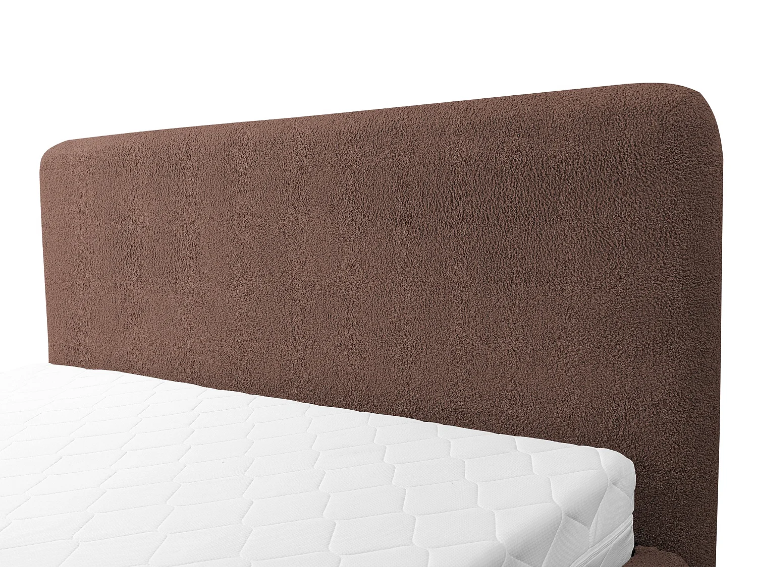 Lit rembourré avec rangement 157 x 223 - en Bouclé - taupe - MAKAPU