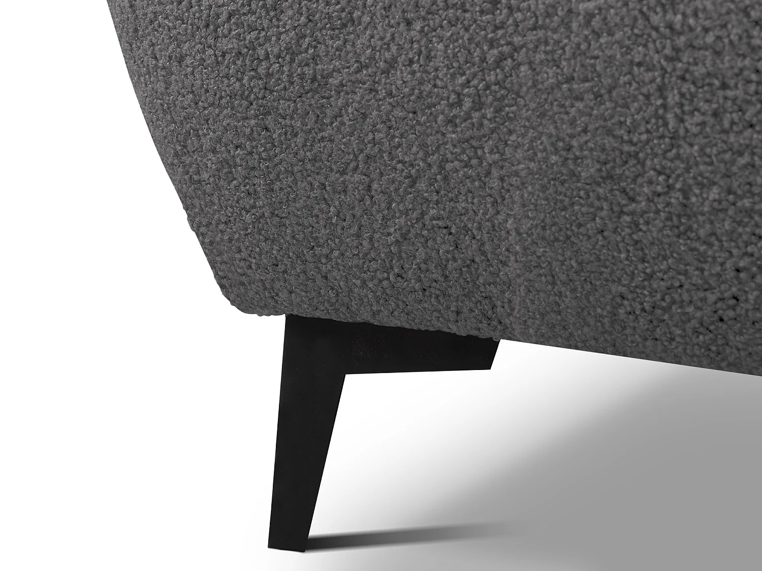 Lit rembourré avec rangement 157 x 223 - en Bouclé - gris foncé - MAKAPU