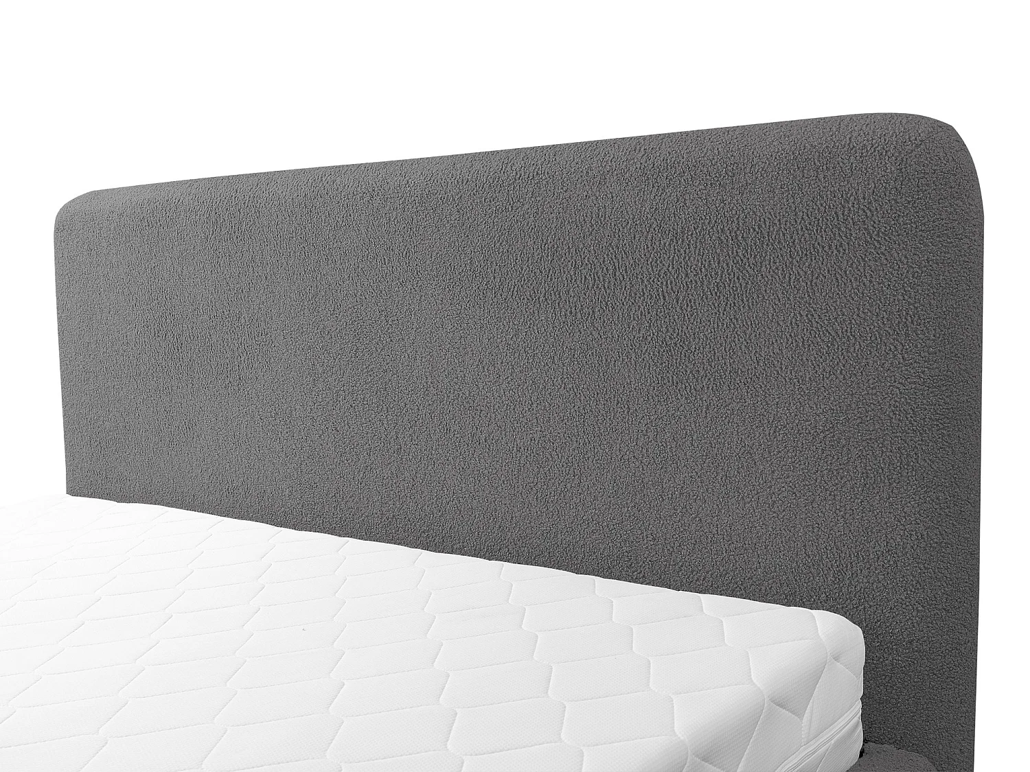 Lit rembourré avec rangement 157 x 223 - en Bouclé - gris foncé - MAKAPU