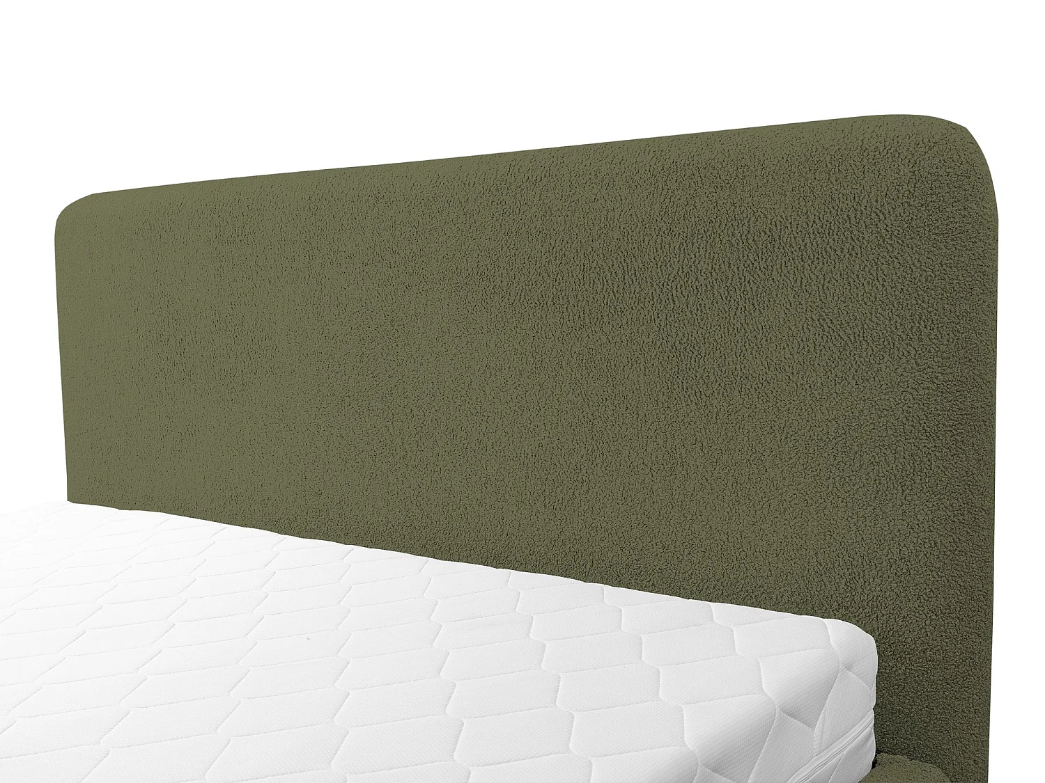 Lit rembourré avec rangement 197 x 223 - en Bouclé - vert - MAKAPU