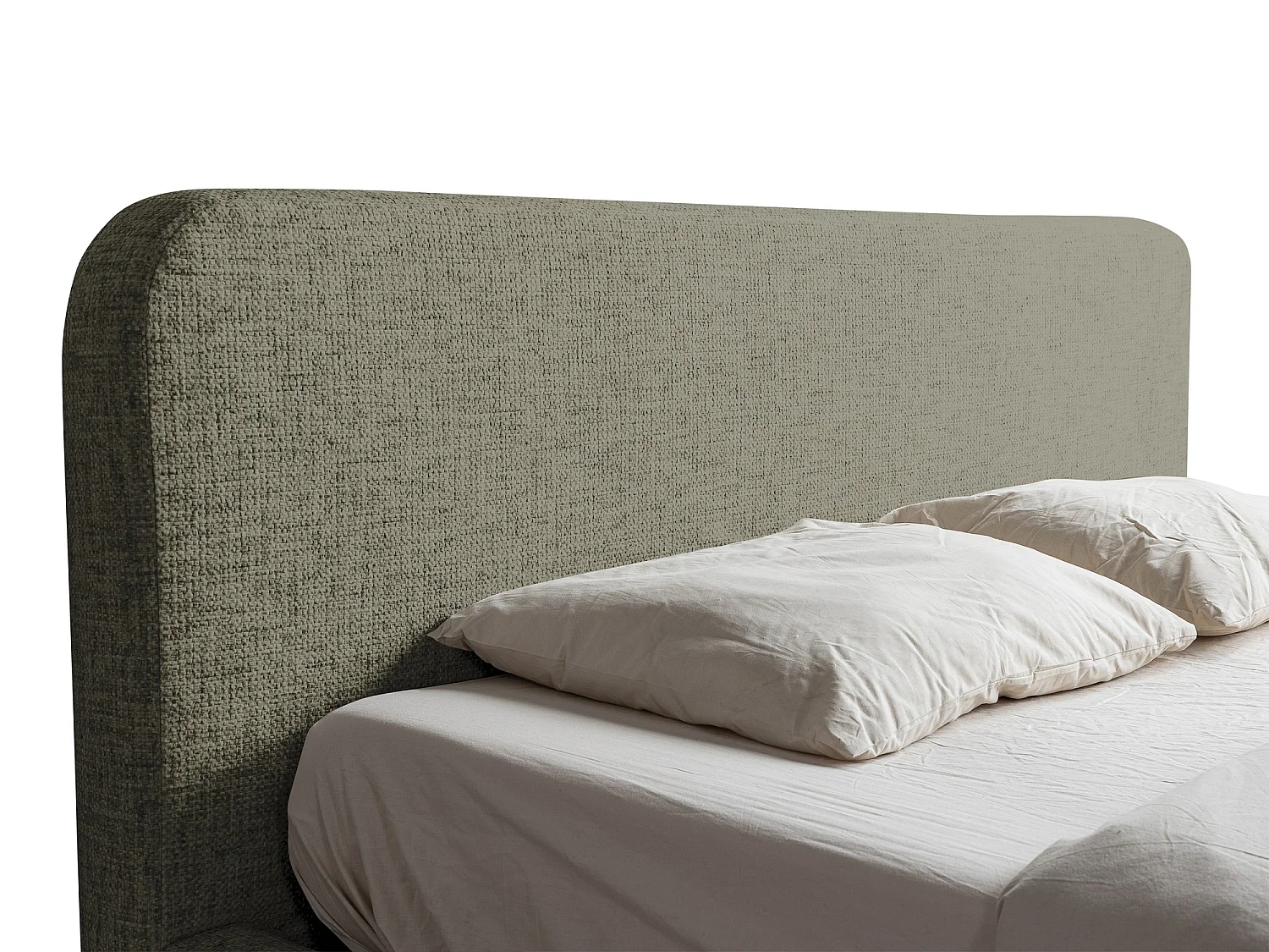 Lit rembourré avec rangement 160 x 222 - en Chenille - vert - HANALE