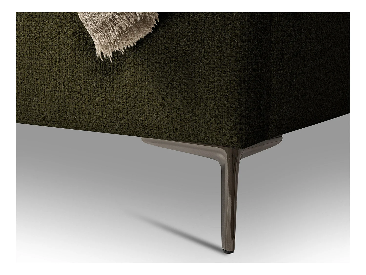 Lit rembourré avec rangement 228 x 224 - en Chenille - vert - MAKANA