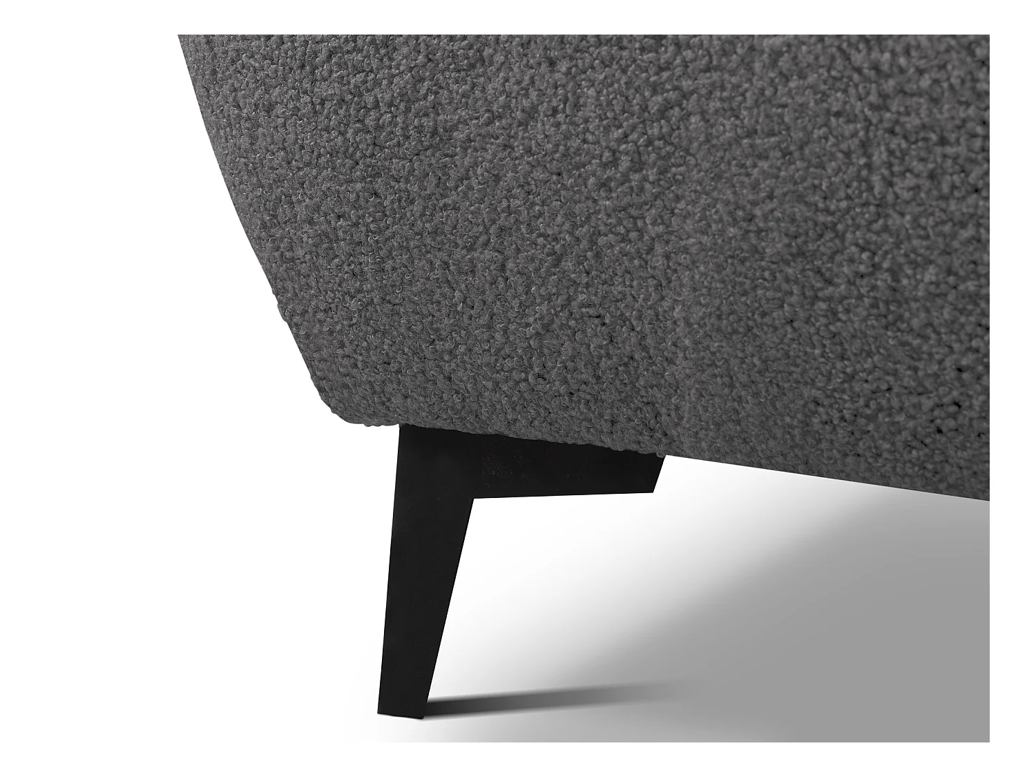 Lit rembourré avec rangement 197 x 223 - en Bouclé - gris foncé - MAKAPU