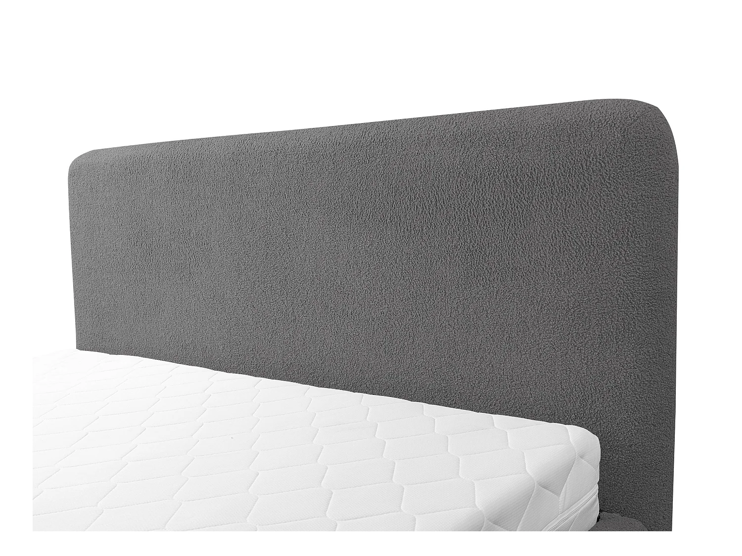 Lit rembourré avec rangement 197 x 223 - en Bouclé - gris foncé - MAKAPU