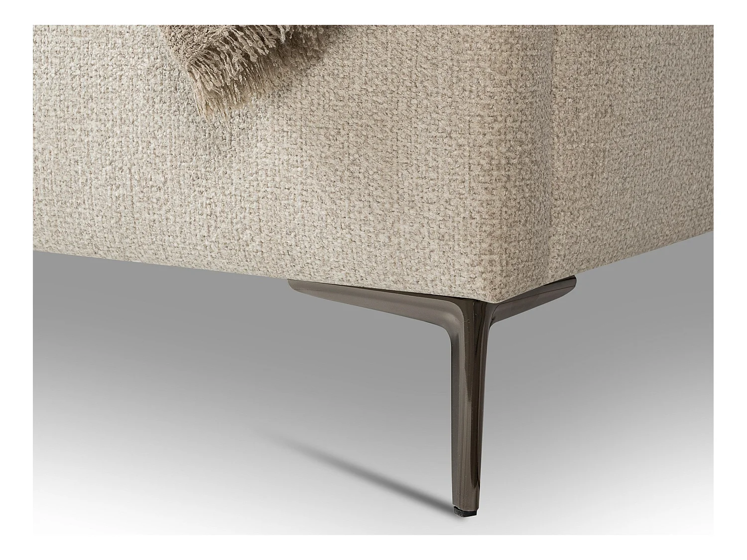 Lit rembourré avec rangement 228 x 224 - en Chenille - beige - MAKANA