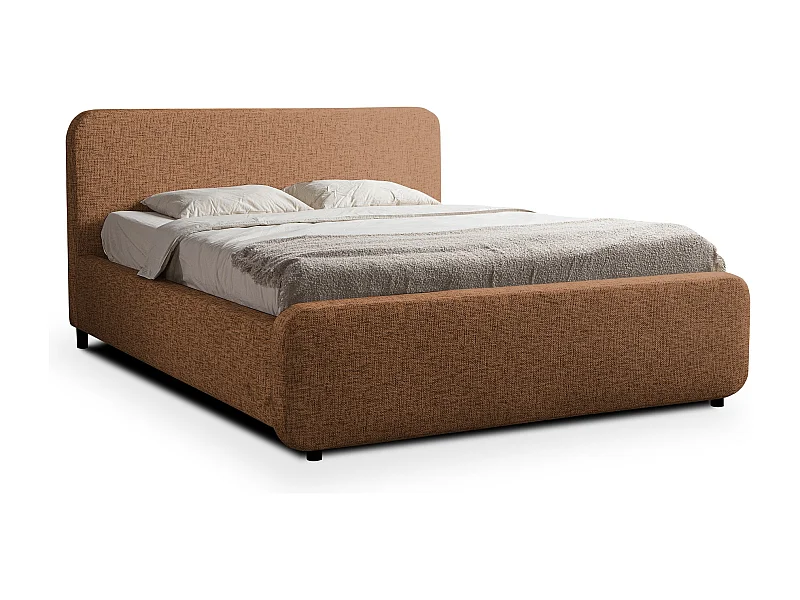 Polsterbed mit Stauraum - 180 x 222 - Chenille - Terrakotta - HANALE