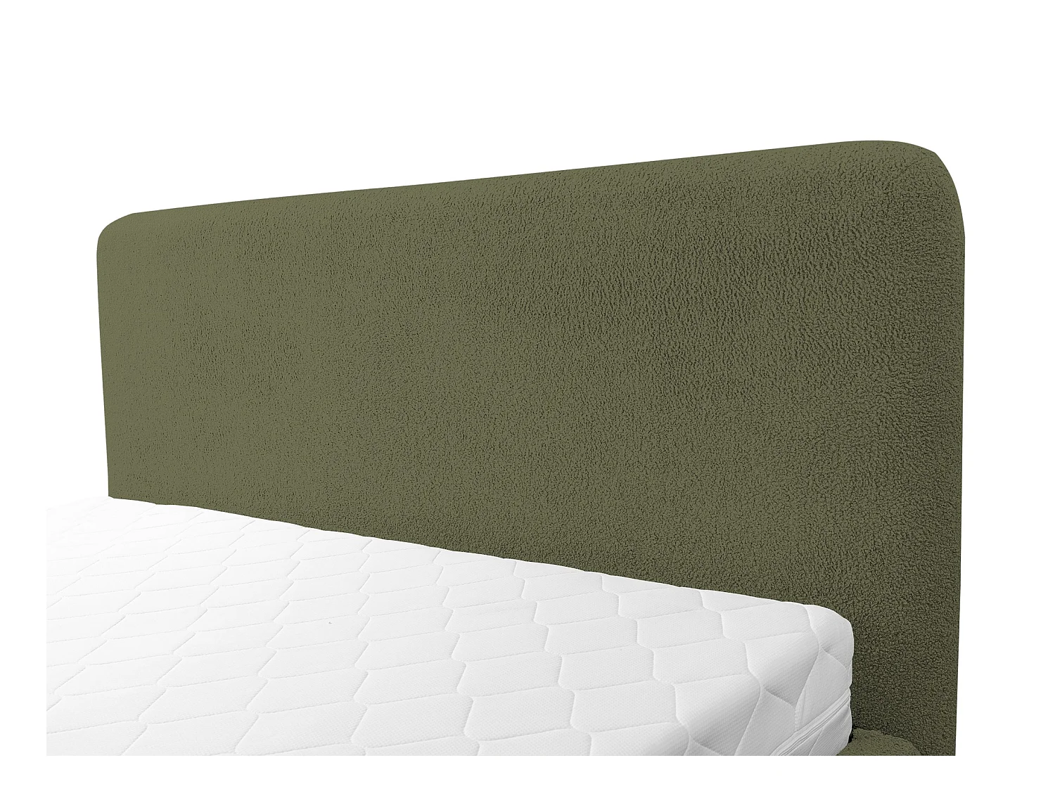 Lit rembourré avec rangement 157 x 223 - en Bouclé - vert - MAKAPU