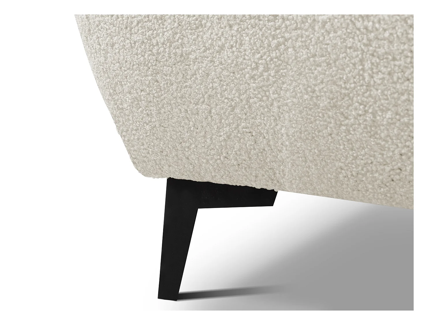 Lit rembourré avec rangement 157 x 223 - en Bouclé - beige clair - MAKAPU