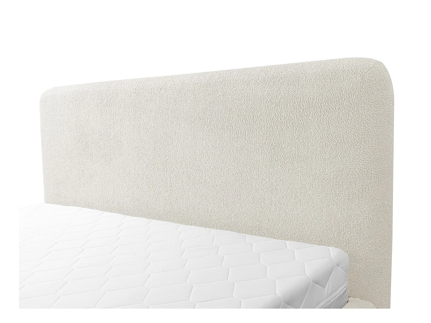 Lit rembourré avec rangement 157 x 223 - en Bouclé - beige clair - MAKAPU