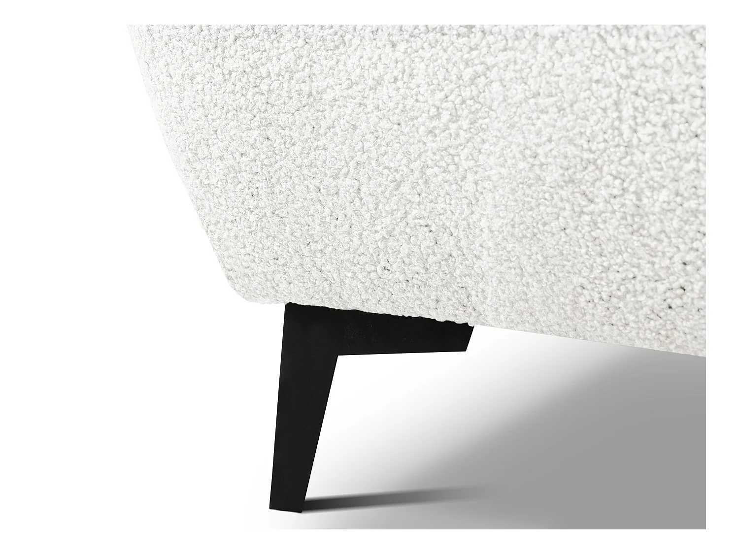 Lit rembourré avec rangement 197 x 223 - en Bouclé - blanc - MAKAPU