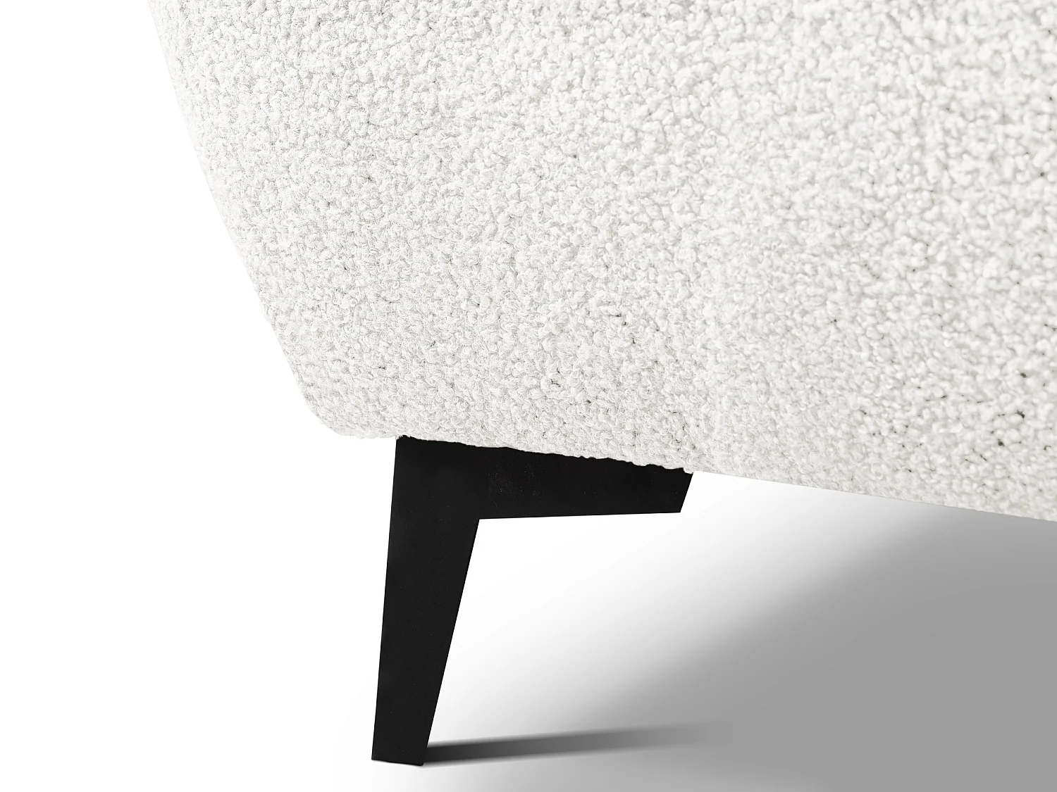 Lit rembourré avec rangement 197 x 223 - en Bouclé - blanc - MAKAPU