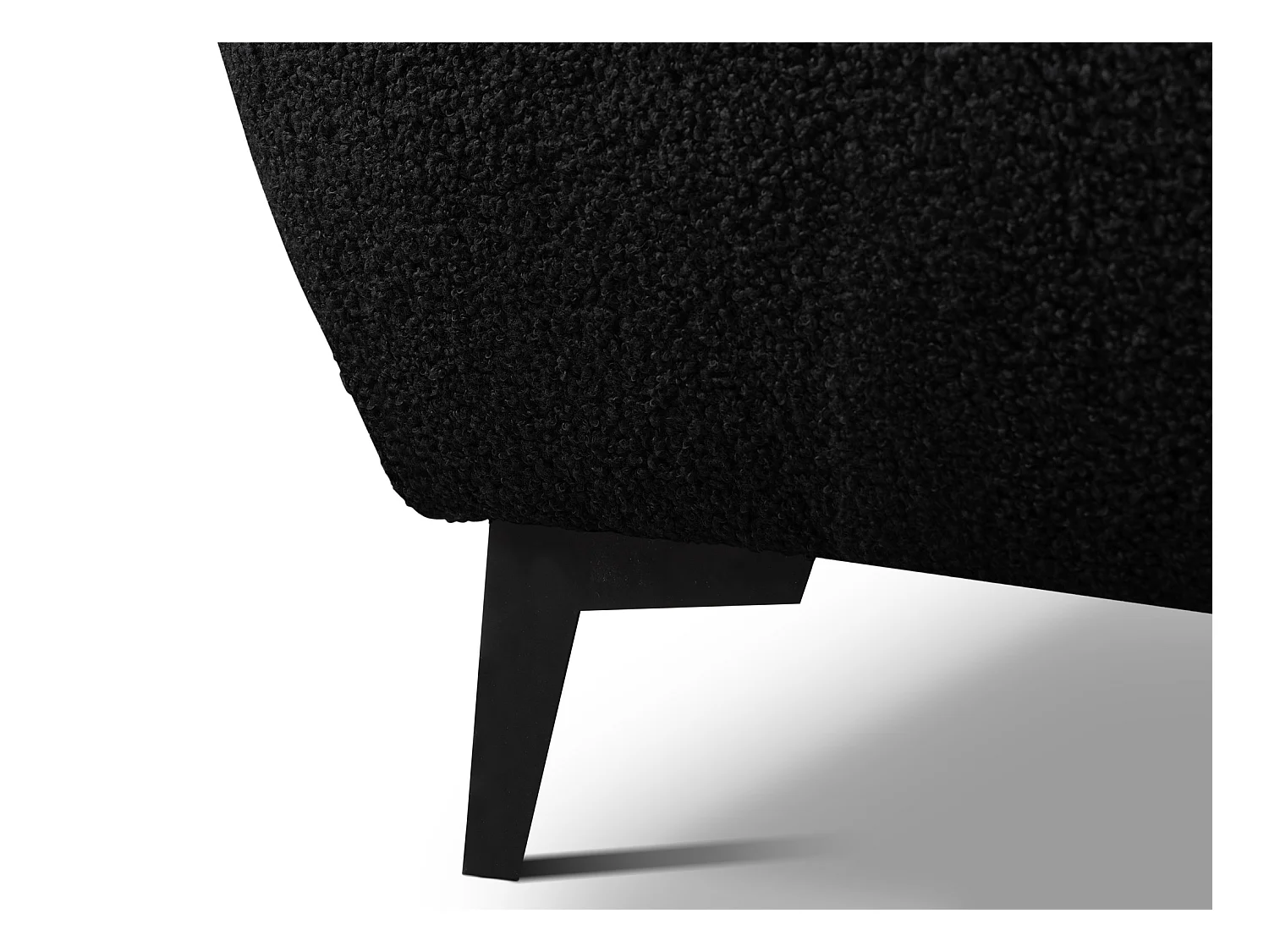 Lit rembourré avec rangement 177 x 223 - en Bouclé - noir - MAKAPU