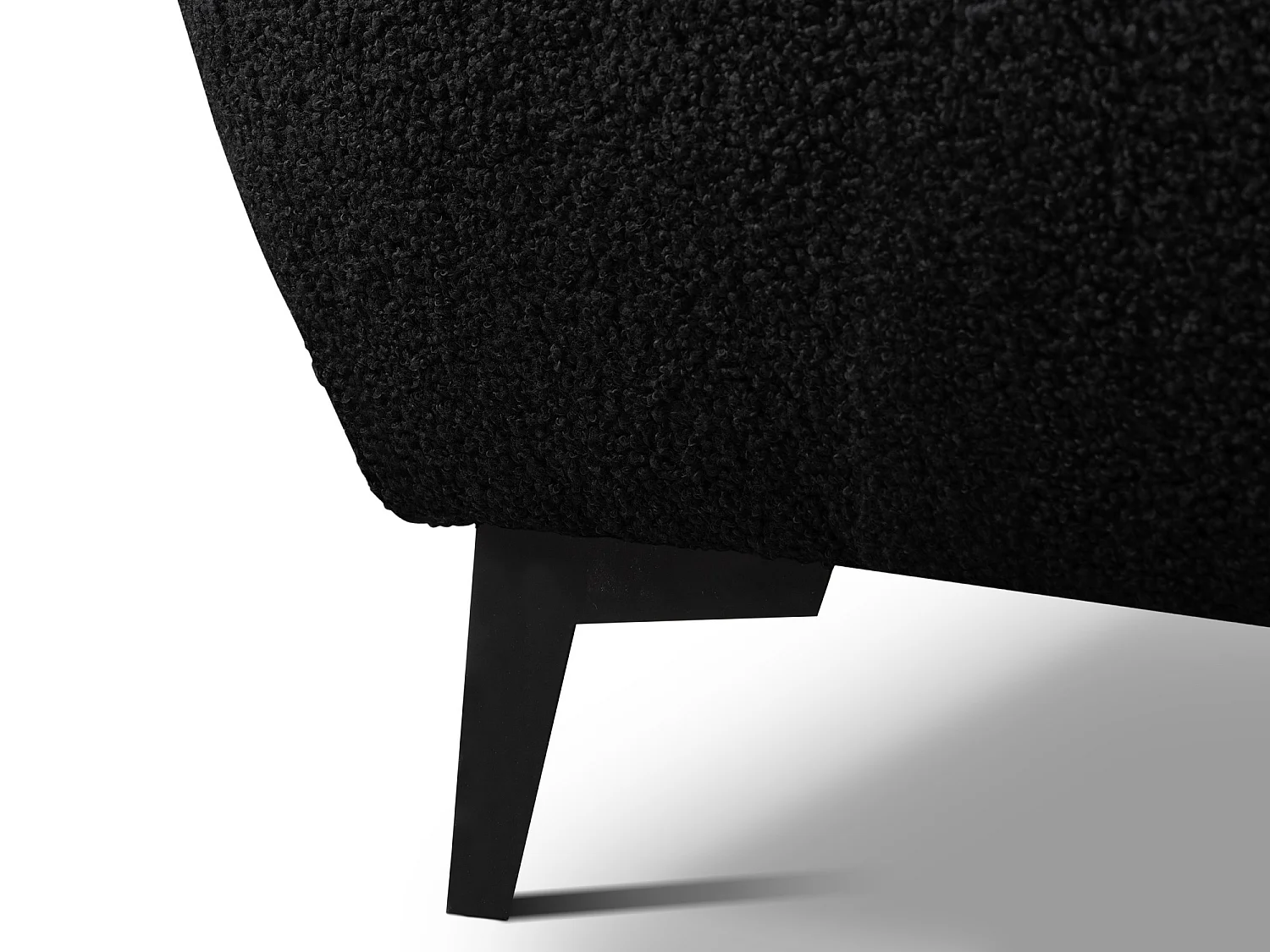 Lit rembourré avec rangement 177 x 223 - en Bouclé - noir - MAKAPU