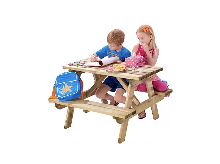 Table de pique-nique enfant en pin sylvestre - 91 x 89 x 57 cm