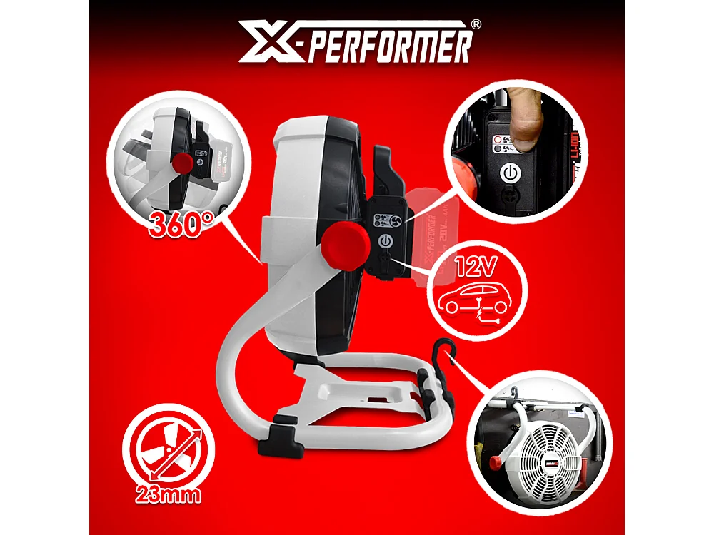 Ventilateur rechargeable 20V livré sans batterie - X Performer