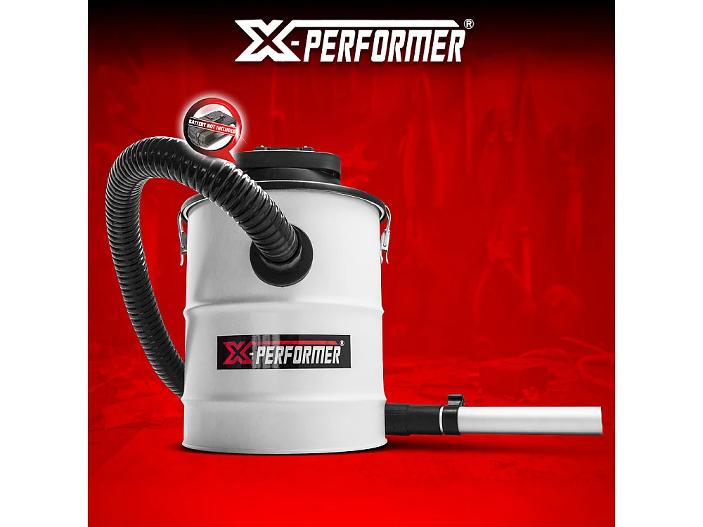 Vide-cendres rechargeable X-Performer 12 L avec filtre HEPA et fonction soufflerie (sans batterie)
