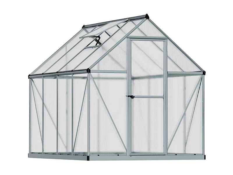 Serre de jardin en aluminium argent et polycarbonate Mythos 4.6m²