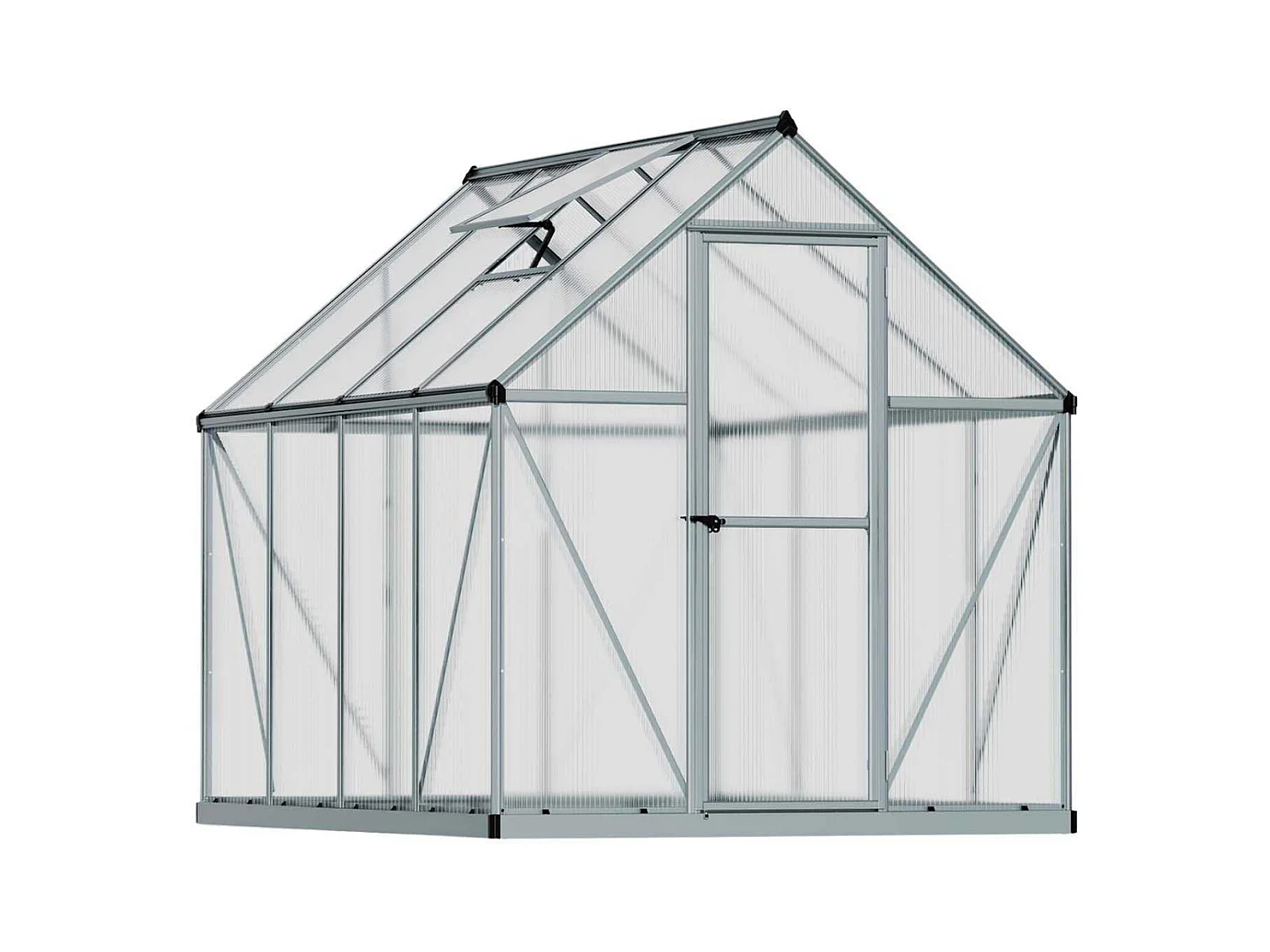 Serre de jardin en aluminium argent et polycarbonate Mythos 4.6m²