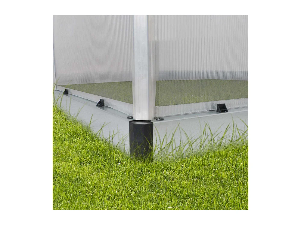 Serre de jardin en aluminium argent et polycarbonate Mythos 4.6m²