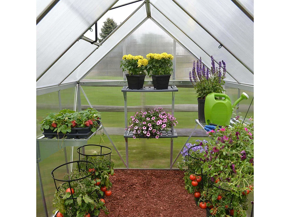 Serre de jardin en aluminium argent et polycarbonate Mythos 4.6m²