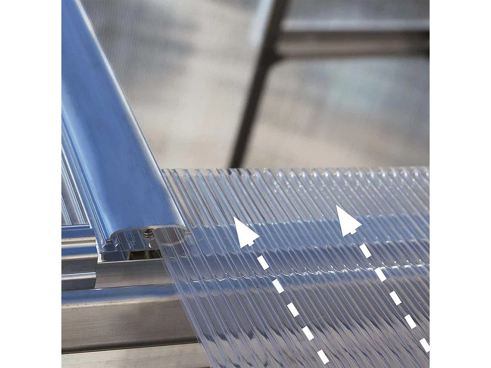 Serre de jardin en aluminium argent et polycarbonate Mythos 4.6m²