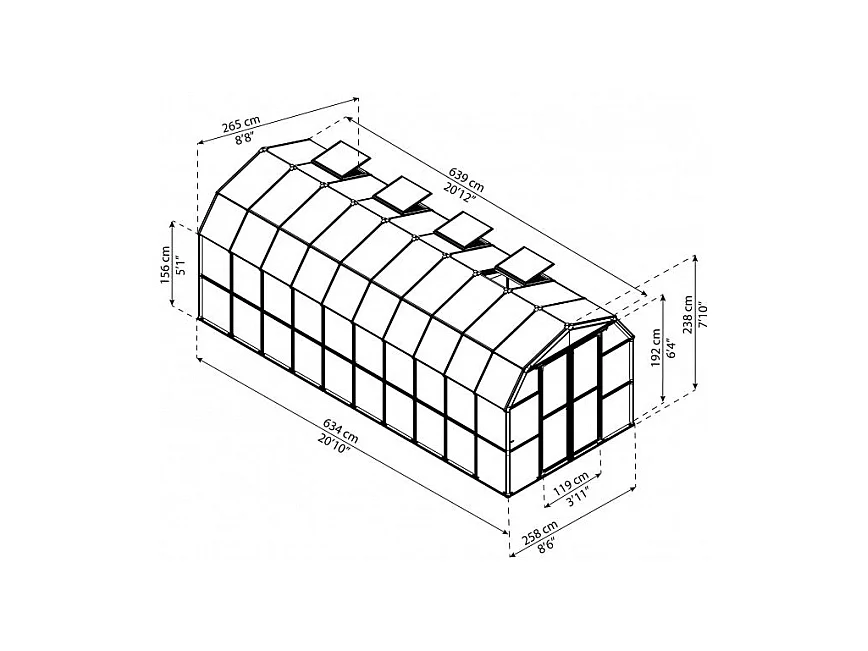 Serre de jardin Grand Gardener 16,93 m² - Palram