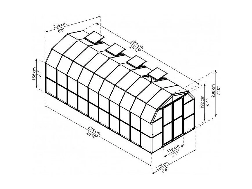 Serre de jardin Grand Gardener 16,93 m² - Palram