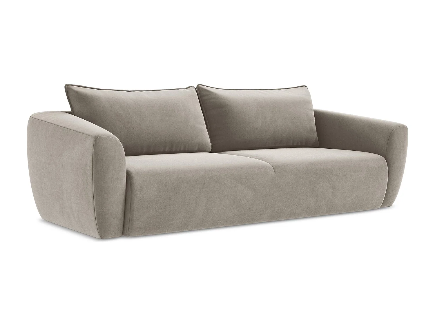 Canapé 3 places convertible en velours - taupe - GUAVA